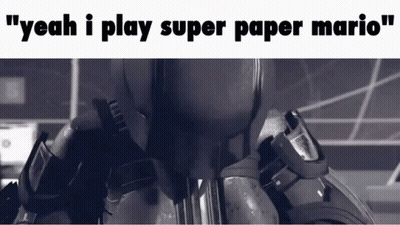 Black And White Robot Saying Yeah I Play Super Paper Mario GIF