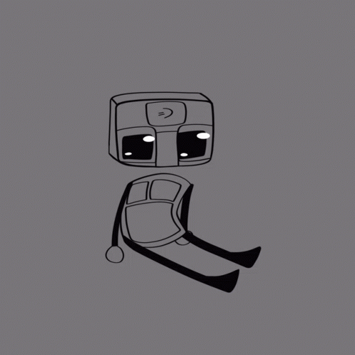 Black And White Robot With E Face GIF