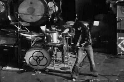 Black And White Rock Band Playing Drums GIF