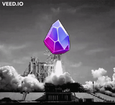 Black And White Rocket Launching Purple Object Veed.io GIF