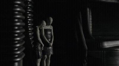 Black And White Room With Cones GIF