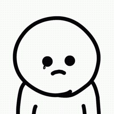 Black And White Sad Cartoon Character GIF