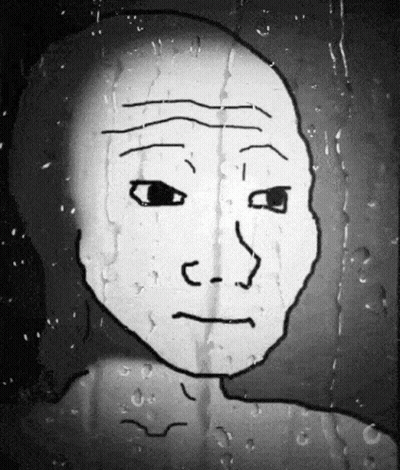 Black And White Sad Man Face GIF
