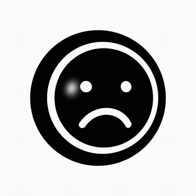 Black And White Sad Smiley Face In Circle GIF