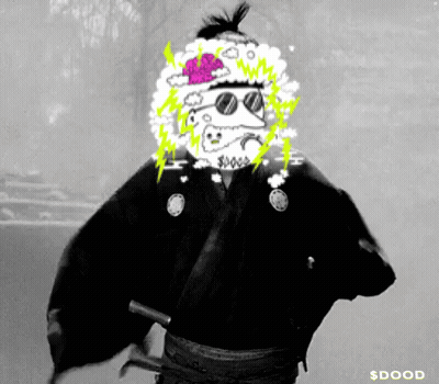 Black And White Samurai Holding Sword GIF
