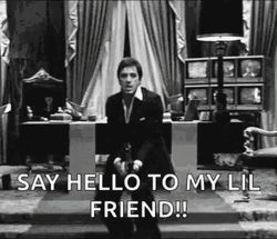 Black And White Say Hello To My Little Friend GIF