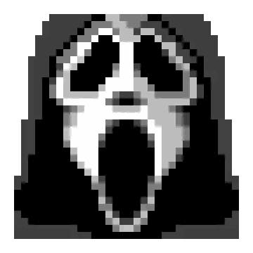 Black And White Scream Mask Pixel Art Sticker