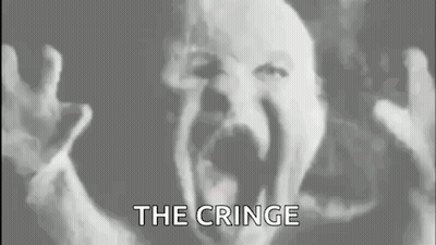 Black And White Screaming Clown Saying The Cringe GIF