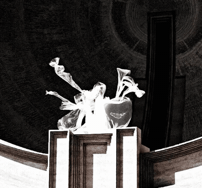 Black And White Sculpture With Letter L GIF