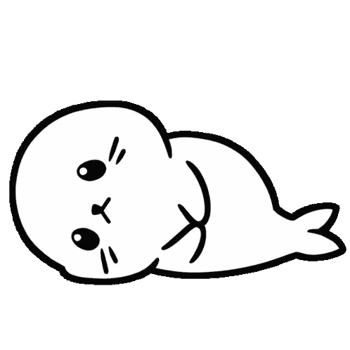 Black And White Seal Laying On Back Sticker