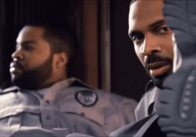 Black And White Security Guard Asking Who The Hell Are You GIF