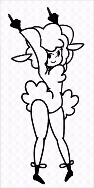 Black And White Sheep Girl Dancing GIF