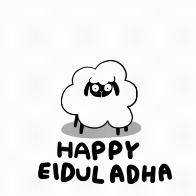 Black And White Sheep Happy Eiduladha GIF