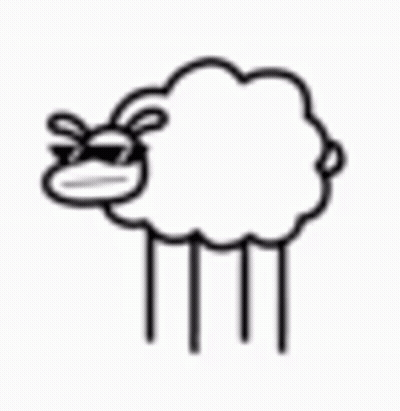 Black And White Sheep Wearing Sunglasses And Bandage GIF