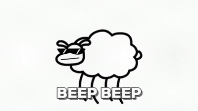 Black And White Sheep With Sunglasses Saying Beep Beep GIF