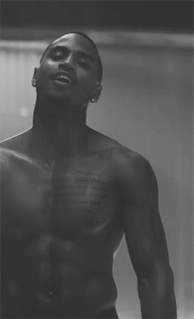 Black And White Shirtless Man Standing GIF