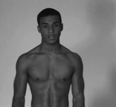 Black And White Shirtless Man Standing GIF