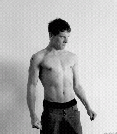 Black And White Shirtless Man GIF