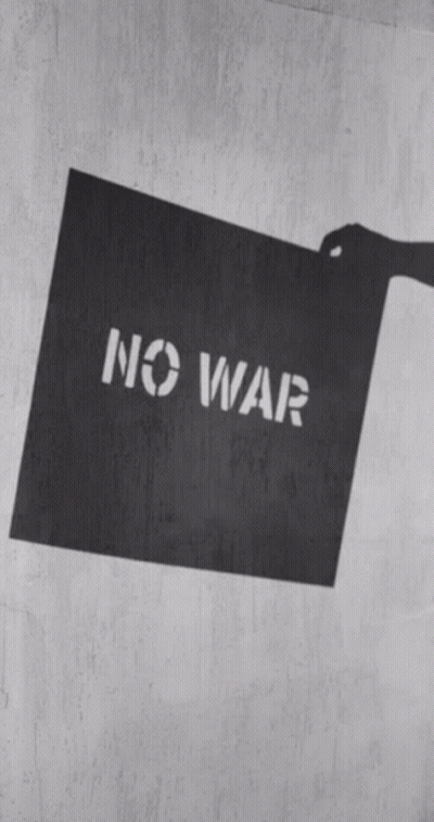 Black And White Sign Saying No War GIF
