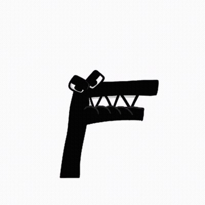Black And White Silhouette Cartoon Character With Big Teeth GIF