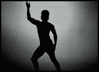 Black And White Silhouette Man Arm Up GIF