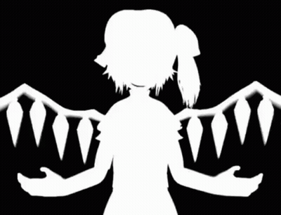 Black And White Silhouette Person With Wings And Sword GIF