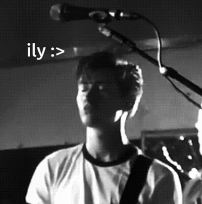 Black And White Singing Into Microphone With Ily GIF