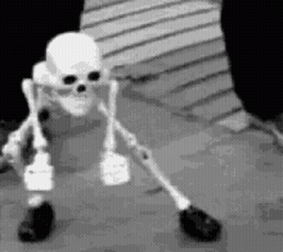 Black And White Skeleton Dancing GIF