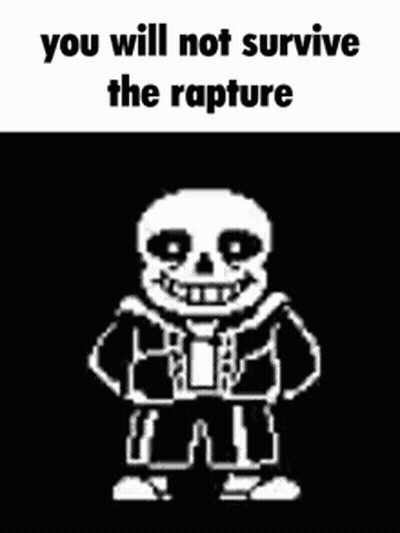 Black And White Skeleton Saying You Will Not Survive The Rapture GIF