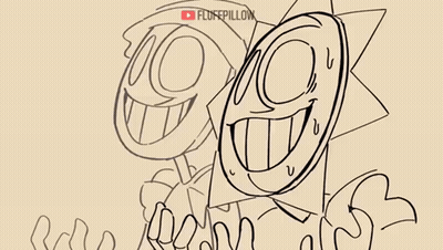 Black and White Skeleton With Cartoon Character Purple Eye