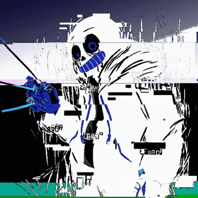 Black And White Skeleton With Error GIF