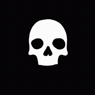 Black And White Skull Drawing With Gray Background GIF