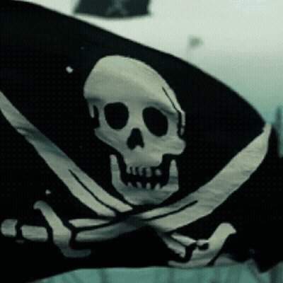 Black And White Skull Pirate Flag GIF