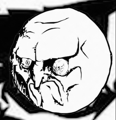 Black And White Skull With Broken Eye GIF