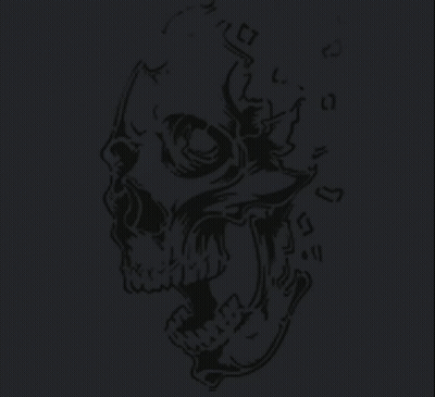 Black And White Skull With Glowing Eyes GIF