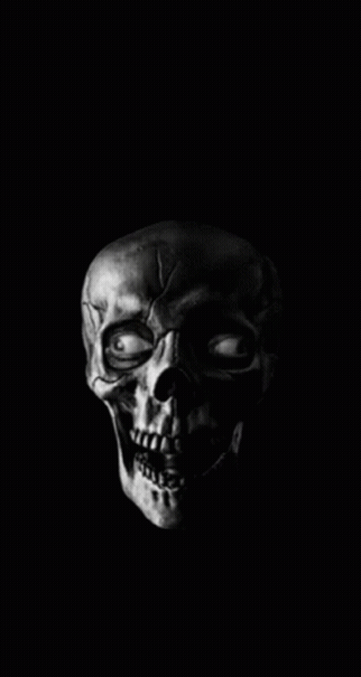 Black And White Skull With Mouth Open GIF