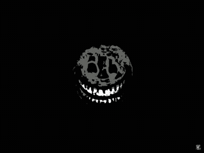 Black And White Skull With Smile GIF