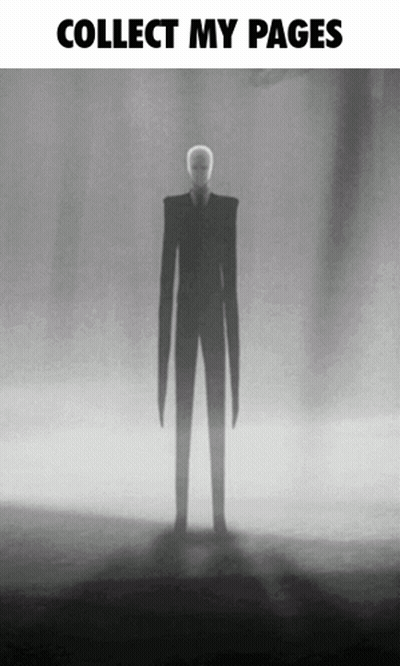 Black And White Slender Man Collect My Pages GIF