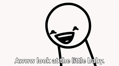 Black And White Smiley Saying And Now Look At The Big Baby GIF