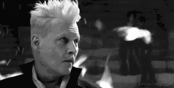 Black And White Smiling Gellert Grindelwald  GIF
