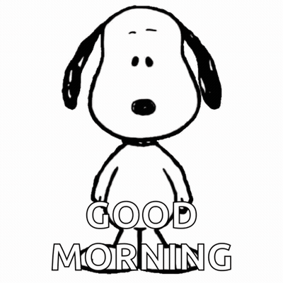 Black And White Snoopy Saying Good Morning GIF