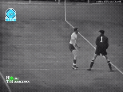 Black And White Soccer Game 1950 GIF