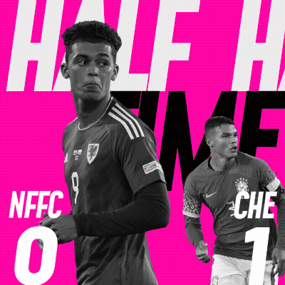 Black And White Soccer Players On Pink Half Time GIF