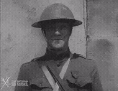 Black And White Soldier Saluting In Helmet GIF