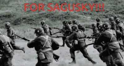 Black And White Soldiers For Sagusky GIF