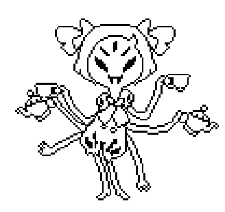 Black And White Spider Drawing With Bow Sticker
