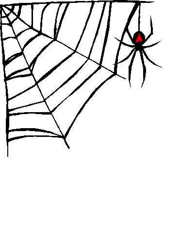 Black And White Spider Web With Red Spider Sticker