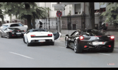 Black And White Sports Car With License Plate JC GIF