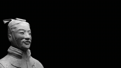 Black And White Statue With Son Tzu GIF