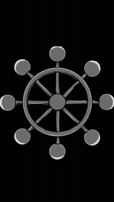 Black And White Steering Wheel With Circles GIF